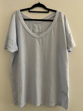 aerie light blue v neck oversized Tee